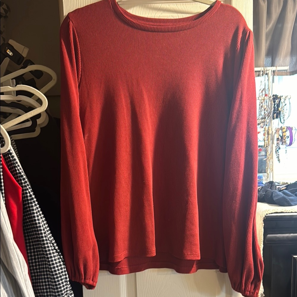 Women's Red Long Sleeve Top-Lauren Conrad XXL